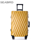 Seabird Aluminum Frame Travel Suitcase With Wheels Tsa Lock Trolley Case Scratch Resistant