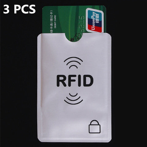 3Pcs Thicken Anti Rfid Blocking Reader Lock Bank Card Holder Id Card Case Rfid Protection Metal
