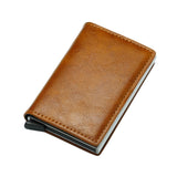 Dienqi Top Quality Wallet Men Money Bag Mini Purse Male Vintage Automatical Aluminium Rfid Card