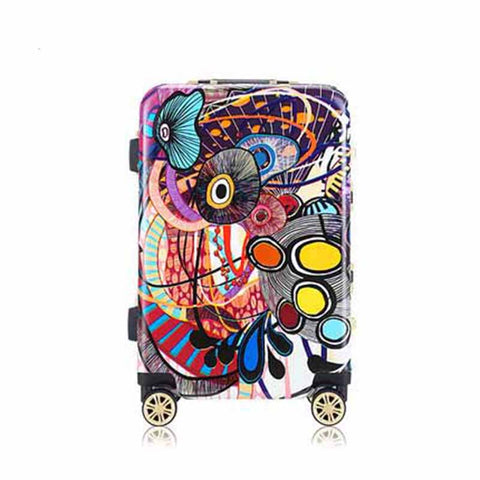 Letrend Illustration Series Fashion Rolling Luggage Spinner Aluminium Frame Trolley Wheel