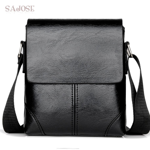 Men Crossbody Bag Fashion Leather Shoulder Bag Casual Black Business Mens Hand Bag For Phone High