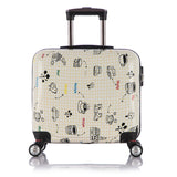 Wholesale!Women 16Inches Pc Rainbow Hardside Trolley Luggage,Euro Fashion Zebra Universal Wheel
