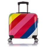 Wholesale!Women 16Inches Pc Rainbow Hardside Trolley Luggage,Euro Fashion Zebra Universal Wheel