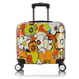 Wholesale!Women 16Inches Pc Rainbow Hardside Trolley Luggage,Euro Fashion Zebra Universal Wheel