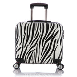 Wholesale!Women 16Inches Pc Rainbow Hardside Trolley Luggage,Euro Fashion Zebra Universal Wheel
