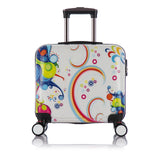 Wholesale!Women 16Inches Pc Rainbow Hardside Trolley Luggage,Euro Fashion Zebra Universal Wheel