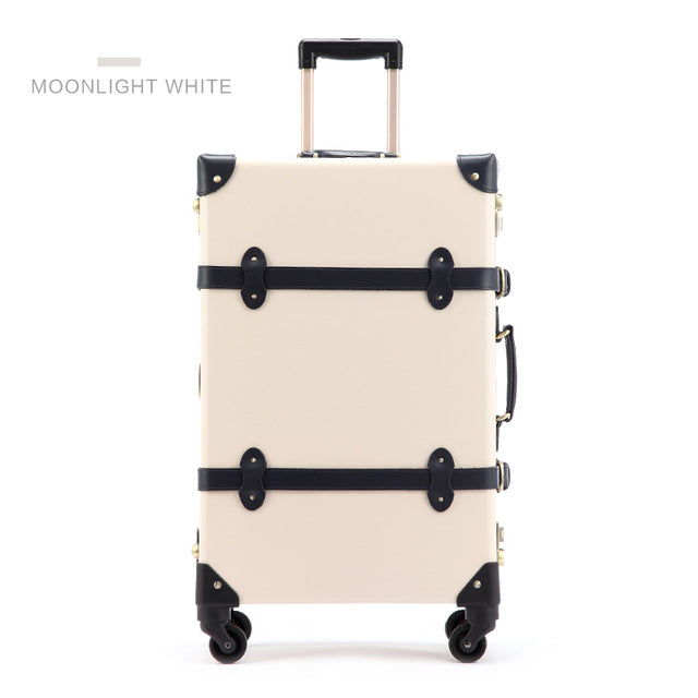 Uniwalker 20 22 24 Inch Cow Leather Luggage  Genuine Leather Vintage Travel Suitcase Classic