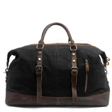 Mco Vintage Waxed Canvas Men Travel Duffel Large Capacity Oiled Leather Military Weekend Bag