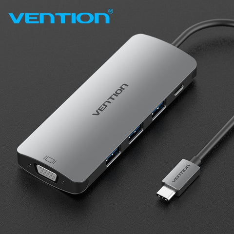Vention Usb C Adapter Usb-C To 3.0 Hub Vga Thunderbolt 3 Adapter For Macbook Samsung Galaxy S9/S8