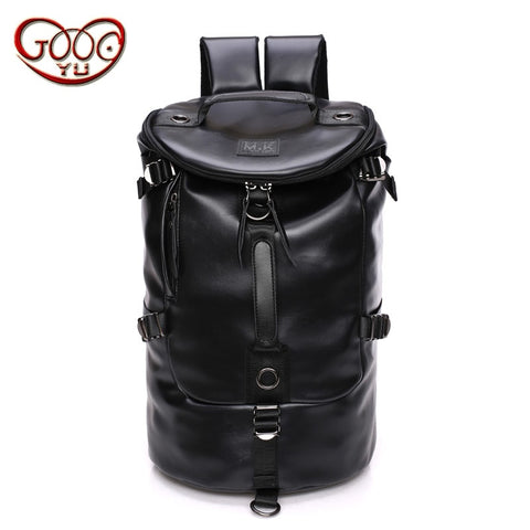 New Korean Version Of The Full Waterproof Men'S Backpack Trend High-Quality Pu Leather Bag