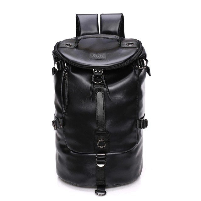 New Korean Version Of The Full Waterproof Men'S Backpack Trend High-Quality Pu Leather Bag