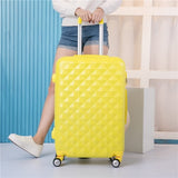Abs Hardside Rolling Luggage Set With Handbag,Women Travel Suitcase Bag With Cosmetic