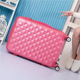 Abs Hardside Rolling Luggage Set With Handbag,Women Travel Suitcase Bag With Cosmetic