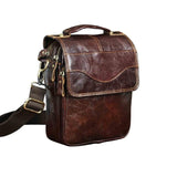 Quality Original Leather Male Casual Shoulder Messenger Bag Cowhide Fashion Cross-Body Bag 8" Pad