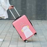 Women Candy Colors Rolling Luggage Bag Pc + Abs Suitcase With Wheel Trolley Case With Lock, Uv