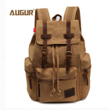 Augur New Fashion Men'S Backpack Vintage Canvas Backpack School Bag Men'S Travel Bags Large