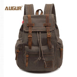 Augur New Fashion Men'S Backpack Vintage Canvas Backpack School Bag Men'S Travel Bags Large