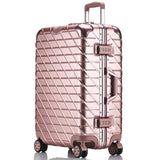 20 "24" 26 "29" Inch Aluminum Frame + Pc + Abs Hardside Luggage, Vintage Rolling Suitcase,