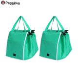 1Pcs/2Pcs Shopping Bag Foldable Tote Eco-Friendly Reusable Large Trolley Supermarket Large Capacity