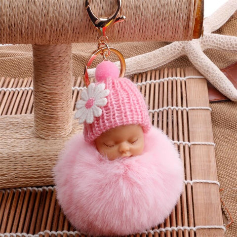 Pom Pom Keychain Llaveros Sleutelhanger Women Bag Key Ring Chains Handbag Fluffy Artificial