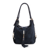 Nico Louise Women Real Split Suede Leather Shoulder Bag Female Leisure Nubuck Casual Handbag Hobo