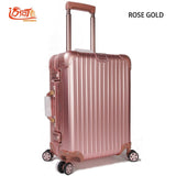 100% Full Aluminum Magnesium Alloy Trolley Luggage With Logo,Matte Suitcases,Rivet Reinforced
