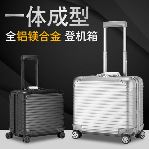 100% Full Aluminum Rolling Luggage 18 Inch Valise Cabine Custom Luggage Business Trolley Min