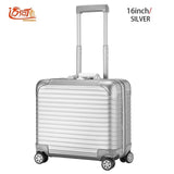 100% Full Aluminum Rolling Luggage 18 Inch Valise Cabine Custom Luggage Business Trolley Min