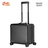 100% Full Aluminum Rolling Luggage 18 Inch Valise Cabine Custom Luggage Business Trolley Min