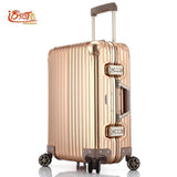 100% Fully Aluminum-Magnesium Alloy Koffers Trolleys Koffers 20/25 Inch Aluminum Suitcase For Woman