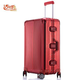 100% Fully Aluminum-Magnesium Alloy Koffers Trolleys Koffers 20/25 Inch Aluminum Suitcase For Woman
