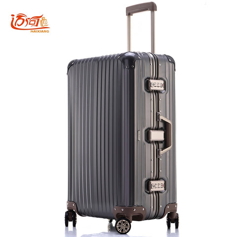 100% Fully Aluminum-Magnesium Alloy Travel Suitcase 20/25 Inch Ladies Luggage Suitcase Man Crash