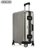 Uniwalker 100% Aluminum Rolling Luggage Travel Trolley Hardside Fashion Luggage With Spinner Wheels