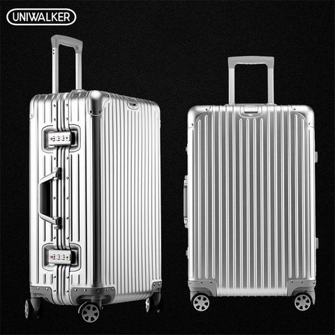 Uniwalker 100% Alumnium Rolling Luggage Lightweight Hardside Travel Trolley Suitcase With