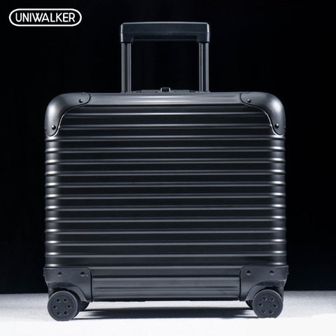 Uniwalker 100% Aluminum Alloy 18 Inch Luggage Trolley Travel Suitcase With Aluminum Rod Spinner