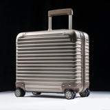 Uniwalker 100% Aluminum Alloy 18 Inch Luggage Trolley Travel Suitcase With Aluminum Rod Spinner