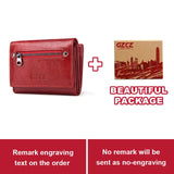 Gzcz Free Engraving Women Genuine Leather Wallets Bifold Rfid Wallet Female Zipper Poucht Long