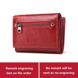 Gzcz Free Engraving Women Genuine Leather Wallets Bifold Rfid Wallet Female Zipper Poucht Long