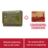 Gzcz Free Engraving Women Genuine Leather Wallets Bifold Rfid Wallet Female Zipper Poucht Long