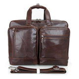 17 Inch Laptop Briefcase Genuine Leather Men Bag Briefcase Men Handbag Business Bags Ma Vintage