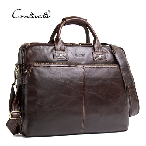 Contact'S Genuine Leather Men Bag Luxury Brand Shoulder Bags Male Messenger Bag New Business