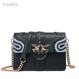 Sajose 2018 Female Brand Hand Bag Woman Messenger Bags Lady Rivet Chain Women Fashion Leather