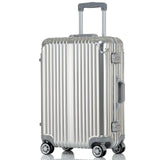20''24''Full Aluminum Luggage Travel Trolley Suitcase Metal Hardside Rolling Luggage Suitcase Carry