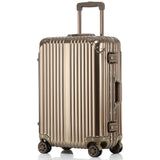 20''24''Full Aluminum Luggage Travel Trolley Suitcase Metal Hardside Rolling Luggage Suitcase Carry