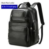 Bopai Genuine Leather Backpack Multifunction Usb Charge Anti Theft Laptop Bag 15.6 Inch Mens Laptop