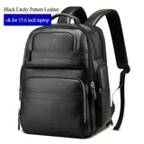 Bopai Genuine Leather Backpack Multifunction Usb Charge Anti Theft Laptop Bag 15.6 Inch Mens Laptop