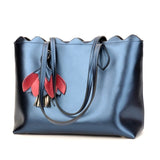 Sunny Shop Genuine Leather Luxury Handbags Women Bags Designer Tote Fashion Real Leather Shoulder