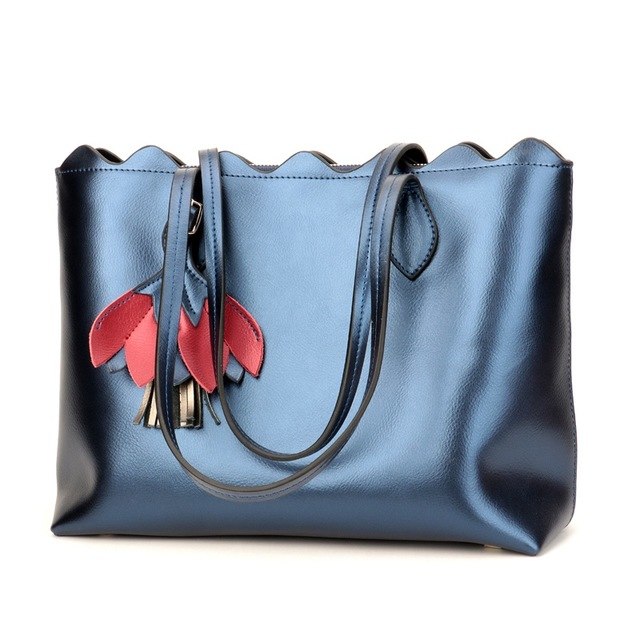 Sunny Shop Genuine Leather Luxury Handbags Women Bags Designer Tote Fashion Real Leather Shoulder