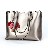 Sunny Shop Genuine Leather Luxury Handbags Women Bags Designer Tote Fashion Real Leather Shoulder