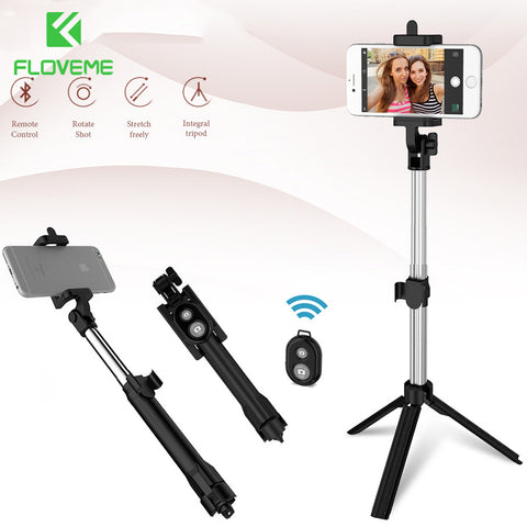 Floveme Tripod Selfie Stick Wireless Bluetooth Monopod For Iphone Samsung Xiaomi Remote Control